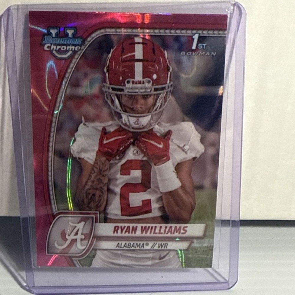 2024 Bowman University‎ Chrome - #53 Ryan Williams (RC) Alabama Rookie Pink Lava